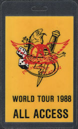 ##MUSICBP0115  - 1988 Aerosmith Laminated OTTO All Access Backstage Pass from the Permanent Vacation Tour