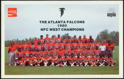 #CC111 - Coke Advertising Card with 1980 Atlanta Falcons Champions Picture