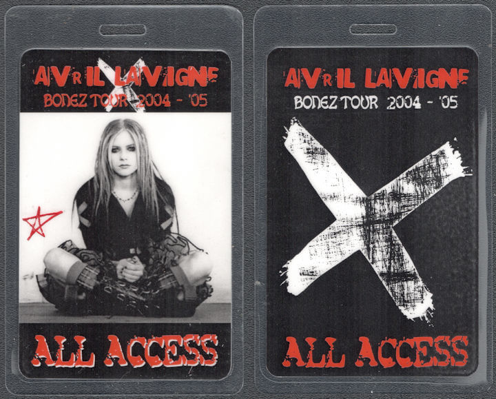 ##MUSICBP1440 - Avril Lavigne Laminated OTTO All Access Pass From the 2004-05 Bonez Tour - Rare One