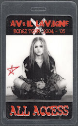 ##MUSICBP1440 - Avril Lavigne Laminated OTTO All Access Pass From the 2004-05 Bonez Tour - Rare One