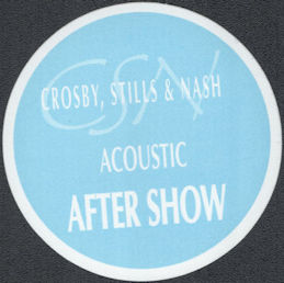 ##MUSICBP1836 - Crosby, Stills, and Nash Cloth T-BIRD After Show Pass from the 1992 Acoustic Tour
