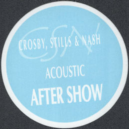 ##MUSICBP1835 - Crosby, Stills, and Nash Cloth T-BIRD After Show Pass from the 1992 Acoustic Tour