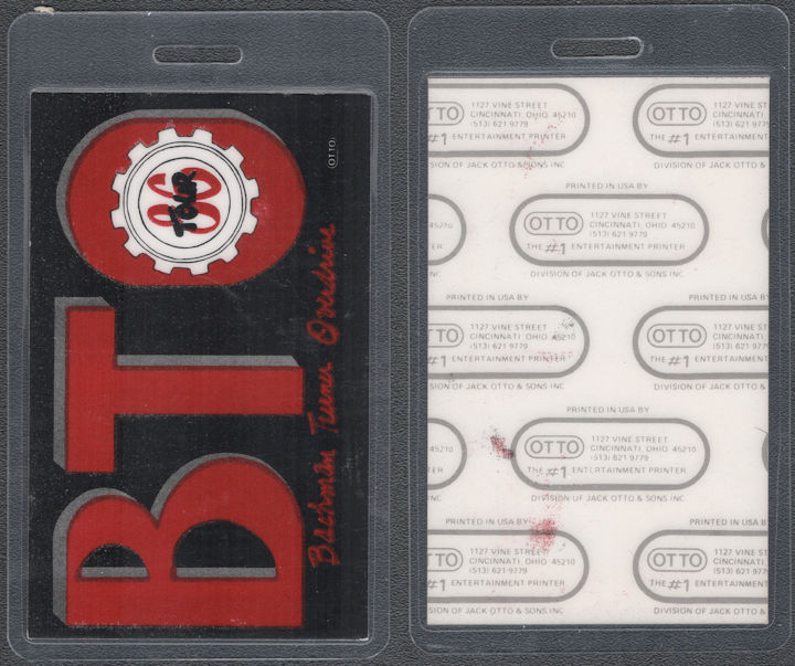 ##MUSICBP2114 - Rare Bachman-Turner Overdrive OTTO Laminated Backstage Pass from the 1986 Tour