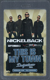 ##MUSICBP1676 - Nickelback OTTO Laminated Pass from the 2009 Dark Horse Tour