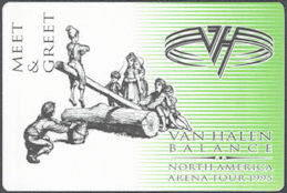 ##MUSICBP1748 - Van Halen OTTO Cloth Meet and Greet Pass from the 1995 Balance North America Arena Tour