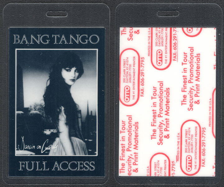 ##MUSICBP0950 - Bang Tango Laminated Full Access Backstage Pass from the 1991 Dancin on Coals Tour