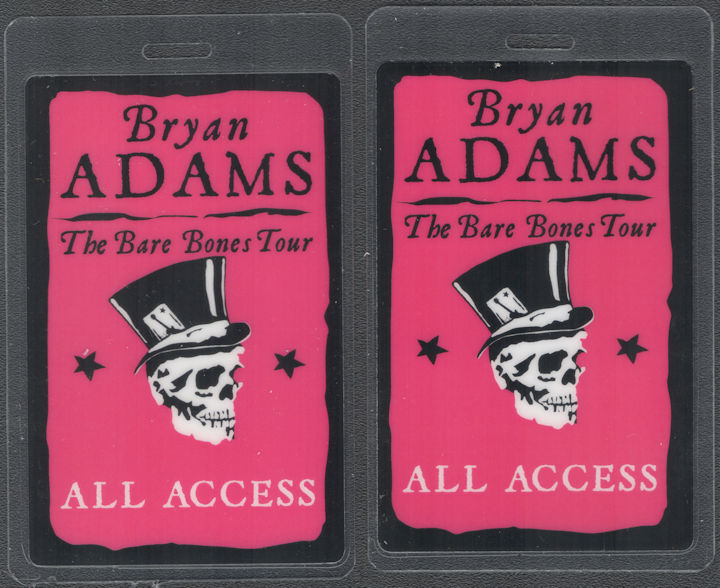 ##MUSICBP2153  - Bryan Adams OTTO Laminated All Access Pass from the 2009-10 Bare Bones Tour