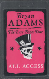 ##MUSICBP2153  - Bryan Adams OTTO Laminated All Access Pass from the 2009-10 Bare Bones Tour