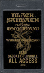 ##MUSICBP1861 - Rare Black Sabbath Laminated OTTO Band Personel Pass From the 1986 Seventh Star Tour