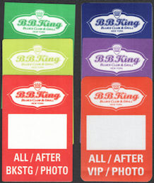 ##MUSICBP0932 - Six Different OTTO Cloth 2003 B. B. King Blues Club Backstage Passes