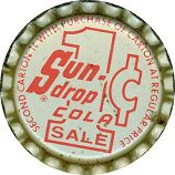 #BF030 - Sun Drop Cola 1 Cent Sale Cork Lined Cap