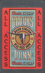 ##MUSICBP1941  - Brooks & Dunn All Access Laminated PERRi Backstage Pass from the Neon Circus Wild West Show Tour - Keith Urban