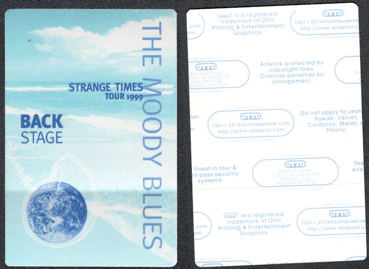 ##MUSICBP1310  - 1999 Moody Blues Strange Times Tour OTTO Backstage Pass