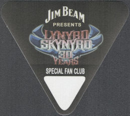 ##MUSICBP1416 - Lynyrd Skynyrd OTTO Cloth Special Fan Club Pass from the 2003 Jim Beam 30 Years Vicious Cycles World Tour