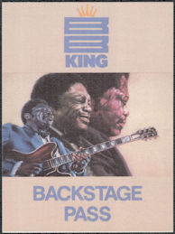 ##MUSICBP1856 - Rare B. B. King Cloth Backstage Pass from the 1988 King of the Blues Concert Tour