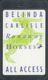 ##MUSICBP1849 - Belinda Carlisle OTTO Laminated All Access Pass from the 1990 Runaway Horses Tour