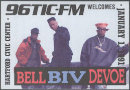 ##MUSICBP2123 - Scarce Bell Biv DeVoe OTTO Cloth Radio Pass from the 1991 Event at Hartford Civic Center