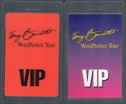 ##MUSICBP2137 - Pair of Tony Bennett OTTO Laminated VIP Passes from the 1994 WordPerfect Tour