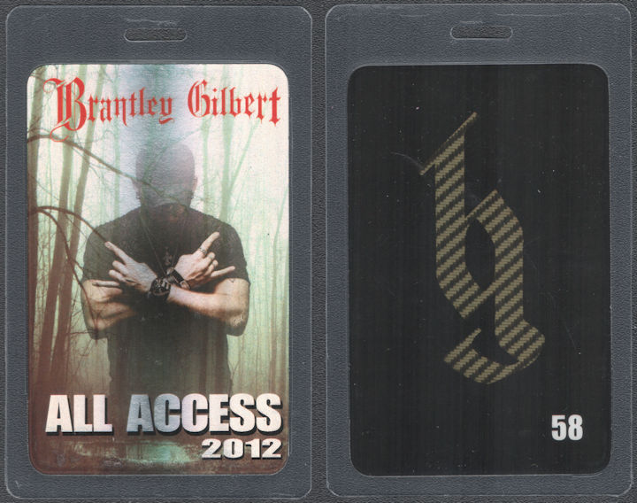 ##MUSICBP2144  - Brantley Gilbert OTTO Laminated All Access Passes from the 2012 Kick it in the Sticks Tour
