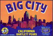 #ZLC219 - Big City Bartlett Pear Crate Label