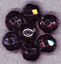 #BEADS0650 - Large Multi-Faceted Highly Polished Deep Ebony Glass Bead