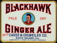 #ZLS093 - Blackhawk Ginger Ale Label 1 pint 8 oz size