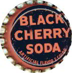 #BF023 - Group of 10 Cork Lined Black Cherry Soda Caps