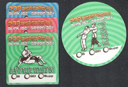 ##MUSICBP1287 - 4 Different Green Day/Blink 182 OTTO Cloth Backstage Passes from the 2002 "Pop Disaster" Tour