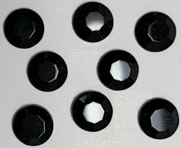 #BEADS0908 - Group of Twelve 9mm Jet Black Glas...