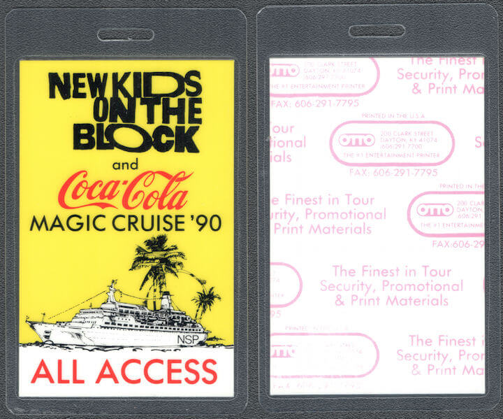 ##MUSICBP1672 - Rare New Kids on the Block OTTO Laminated All Access Pass from the 1990 Magic Cruise