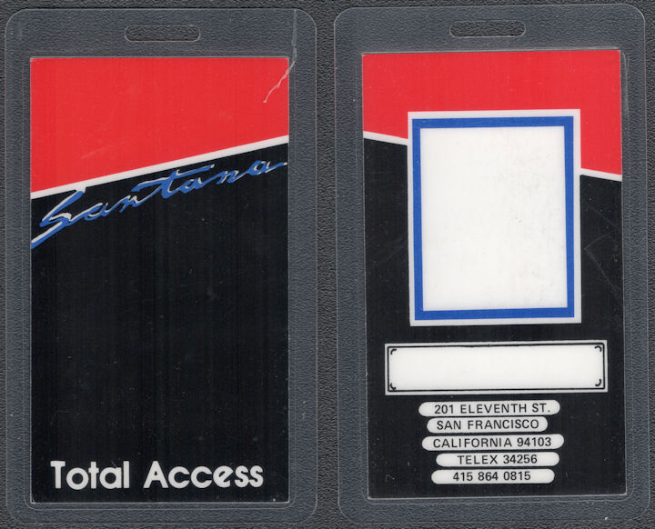 ##MUSICBP0261 - Santana OTTO Laminated Total Access Backstage Pass from the 1983 Tour