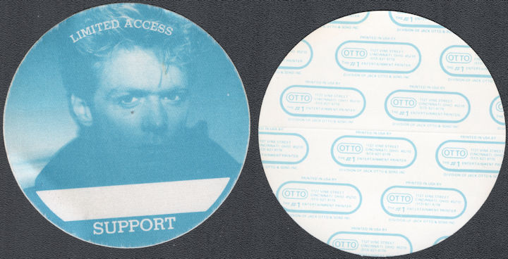 ##MUSICBP1885  - Round 1984 Bryan Adams Reckless (Summer of '69) Tour OTTO Backstage Pass