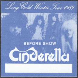 ##MUSICBP1929  - 1989 Cinderella Long Cold Winter Tour OTTO Before Show Backstage Pass