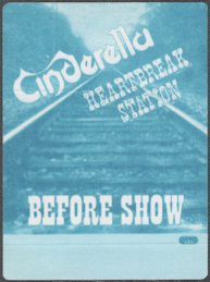 ##MUSICBP2165 - Cinderella OTTO Cloth Before Show Pass from the 1991 Heartbreak Station Tour