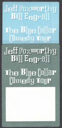 ##CO384 - Pair of Jeff Foxworthy, Bill Engvall Blue Collar Comedy Tour OTTO Cloth Backstage Pass from 2003