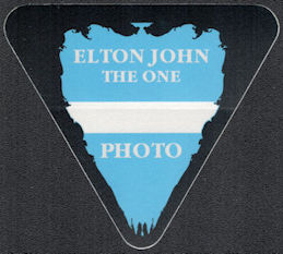 ##MUSICBP1274 - Triangular Elton John OTTO Cloth Backstage Pass from the 1992 The One Tour