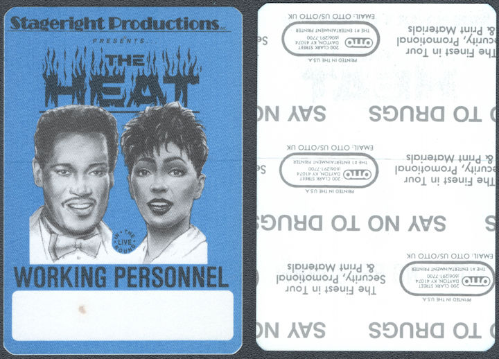 ##MUSICBP1575 - Luther Vandross OTTO Cloth Working Personnel Pass from the 1988-89 Heat Tour