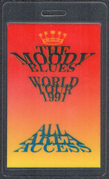 ##MUSICBP1313  - 1991 Moody Blues Laminated Backstage Pass from the World Tour