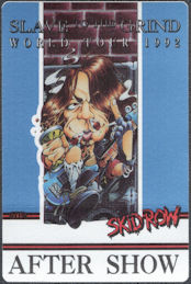##MUSICBP1800 - Skid Row OTTO Cloth After Show Pass for the 1992 Slave to the Grind World Tour