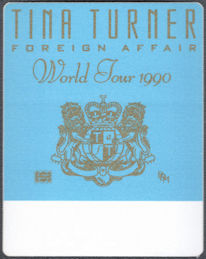 ##MUSICBP1734 - Tina Turner OTTO Cloth Backstage Pass from the 1990 Foreign Affair Tour