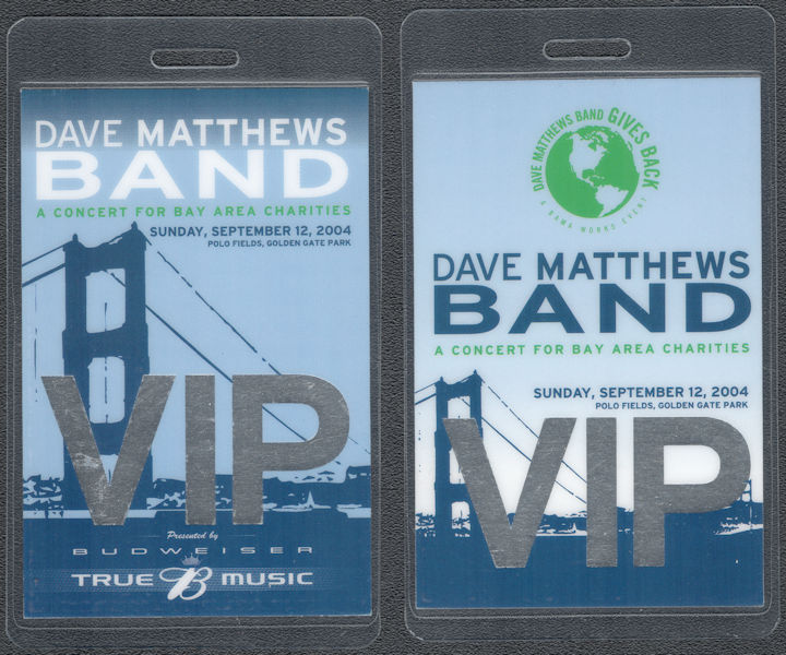 ##MUSICBP1900 - 2004 Dave Matthews OTTO Laminated Backstage Pass from the Bay Area Charities Concert