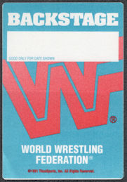 ##MUSICBP1195 - Cloth OTTO Backstage Pass for the World Wrestling Federation (WWF) 1991 