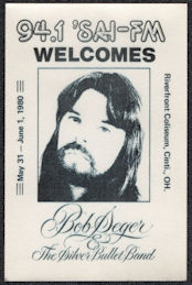 ##MUSICBP1240 - Bob Seger and The Silver Bullet Band OTTO Cloth Radio Pass from the 1980 Against the Wind Tour