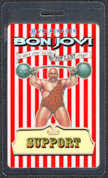 ##MUSICBP0633  - Bon Jovi OTTO Laminated Backstage VIP Pass from the It Ain't Over 'til the Fat Lady Sings Tour