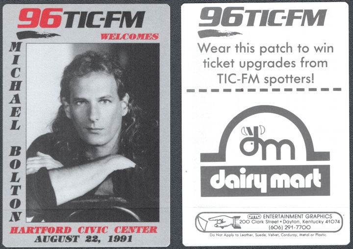 ##MUSICBP1607  - Michael Bolton OTTO Cloth Radio Pass from the 1991 Time, Love, and Tenderness Tour