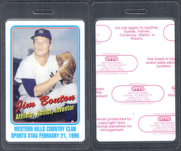 ##MUSICBP1776 - 1995 Jim Bouton OTTO Laminated pass from the Western Hills Sports Stag