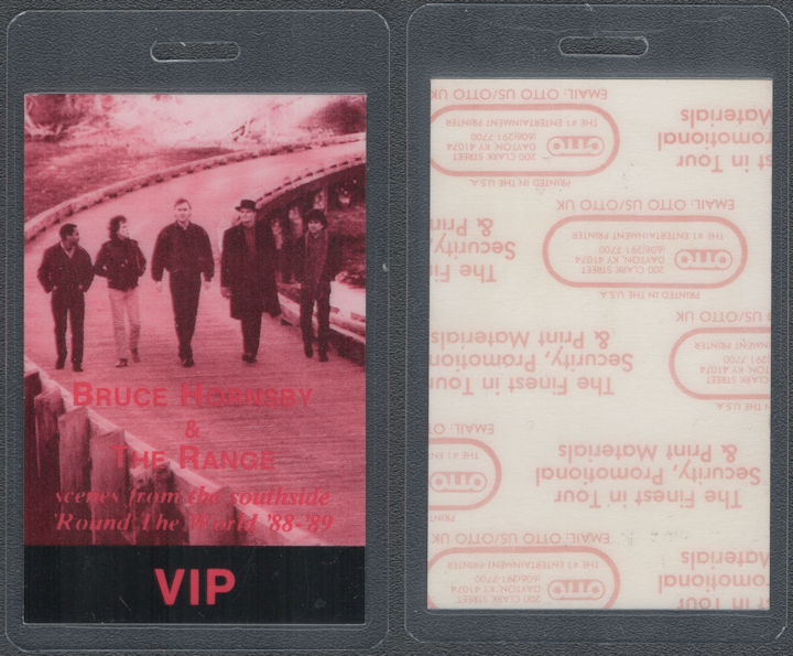 ##MUSICBP2149 - Bruce Hornsby & the Range OTTO Laminated VIP Pass from the 1988-89 Round the World Tour