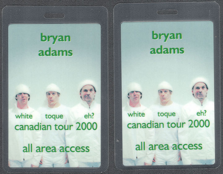 ##MUSICBP1459  - Bryan Adams OTTO Laminated All Area Access Pass from the 2000 Canadian Tour