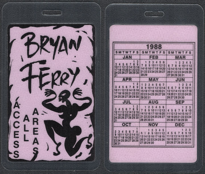 ##MUSICBP0954 - Bryan Ferry Laminated Guest Backstage Pass from the 1988 Bete Noire Tour