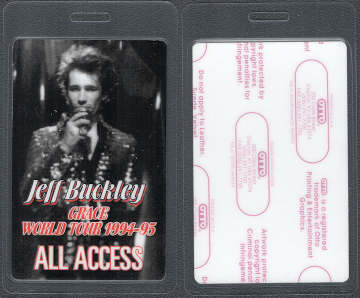 ##MUSICBP2040 - Jeff Buckley OTTO Laminated All Access Pass from the 1994-95 Grace World Tour